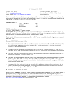 AP Statistics Syllabus