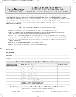 CEP Placement Testing Form
