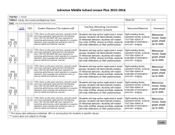 Lesson Plans, 3rd 6 weeks