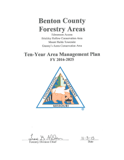 2016 Benton County Forestry Areas Management Plan