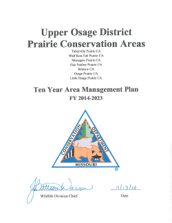 2014 Upper Osage District Prairie Conservation Areas Management Plan