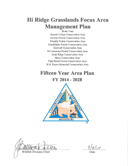 2014 Hi Ridge Grasslands Focus Area Management Plan
