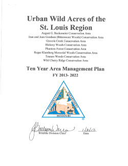 2013 Urban Wild Acres of the St. Louis Region Area Plan
