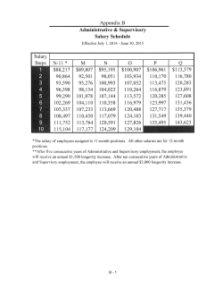Administrative and Supervisory Salary Schedule