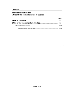 Chapter 11: Board of Education and Office of the Superintendent