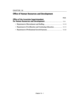 Chapter 10: Office of Human Resources and Development