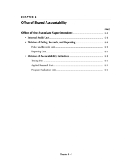 Chapter 6: Office of Shared Accountability