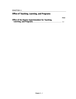 Chapter 3: Office of the Deputy Superintendent of Teaching, Learning and Programs