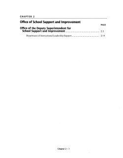 Chapter 2: Office of the Deputy Superintendent of School Support and Improvement
