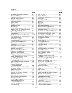 Index to Recommended Budget