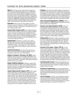 Glossary of Budget Terms