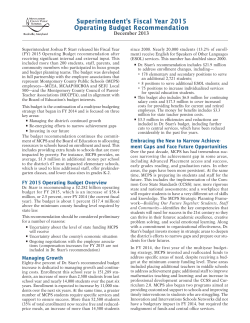 Budget Recommendation Two-Page Summary