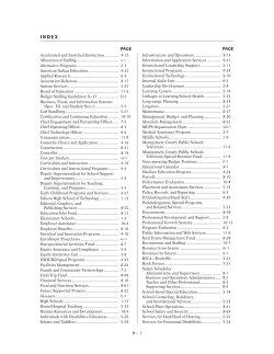 Index to Operating Budget