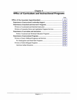 Chapter 4: Office of Curriculum and Instructional Programs