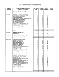 Non-Operating Budget Positions