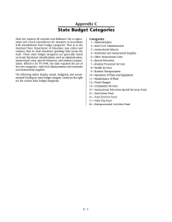 State Budget Category Summaries: Categories 1 81