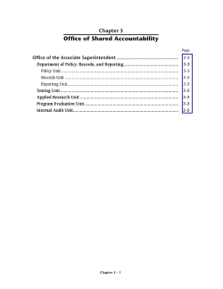 Chapter 3: Office of Shared Accountability