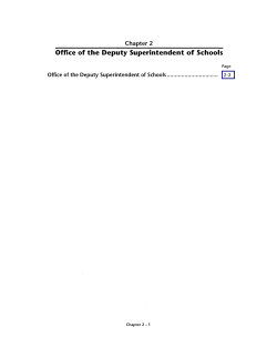 Chapter 2: Office of the Deputy Superintendent of Schools