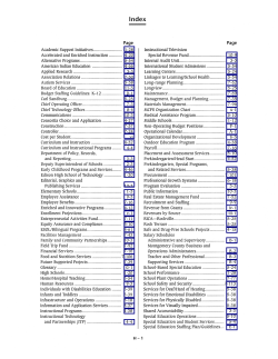 Index to Recommended Budget