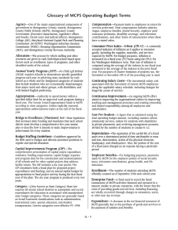 Glossary of Budget Terms