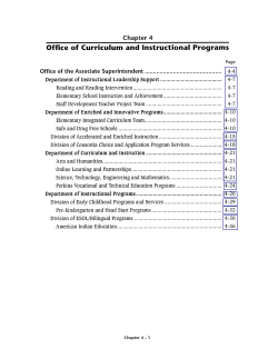 Chapter 4: Office of Curriculum and Instructional Programs