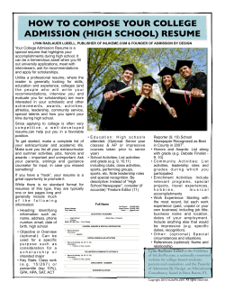 How to Compose Your College Admission (High School) Resume