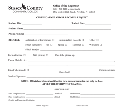 Certification of Enrollment Request Form