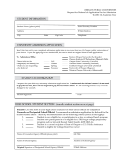 Oregon University System fee deferral (PDF)
