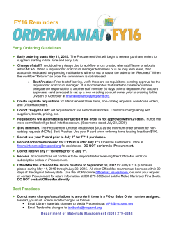 FY 2016 OrderMania