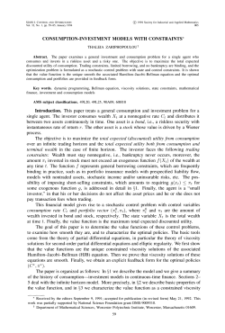 Consumption and investment models with constraints