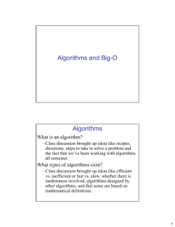 Algorithms and Big-O