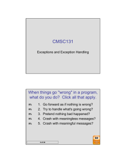 Exceptions and Exception Handling