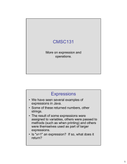 More Expressions, Operations, Precedence, and Short Circuiting