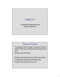 Conditional Statements and Logic Operators