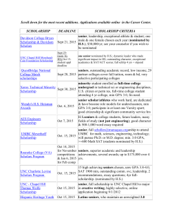 Scholarship Deadlines 2015-2016