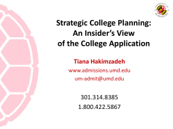 The College Application - University of Maryland Presentation June 2013