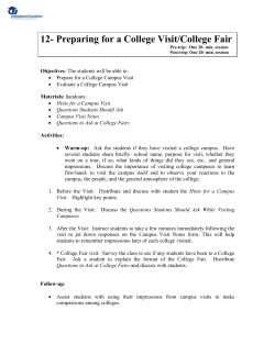 College Visits Workshop June 2014