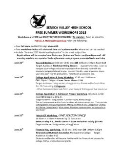 College Readiness Summer Workshops