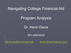 College Financial Aid Workshop Presentation 10-21-15