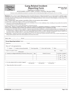Gang-Related Incident&nbsp;Reporting Form