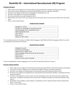 IB/IBCP Course Sequence Information