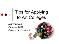 Tips for Applying to Arts Colleges