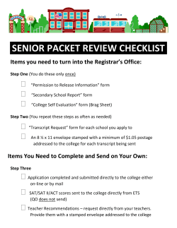 Senior Packet Review
