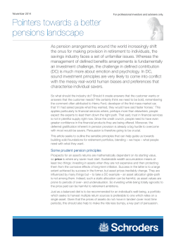 Pointers towards a better pensions landscape