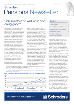 Pensions Newsletter - Winter 2015