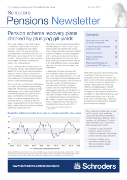 Schroders Pensions Newsletter - Summer 2015