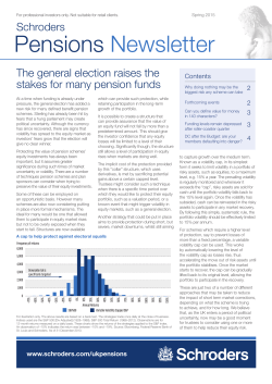 Schroders Pensions Newsletter - Spring 2015