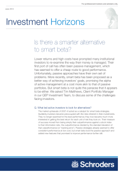 Is there a smarter alternative to smart beta?