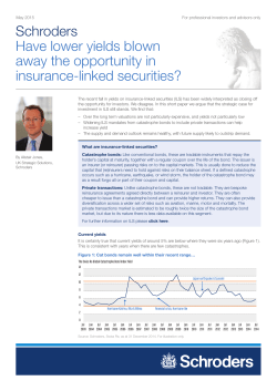Have lower yields blown away the opportunity in insurance-linked securities?