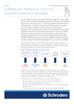 Building and measuring outcome-oriented investment strategies